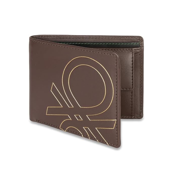 United Colors OF Benetton Sinclair Leather Global Coin Wallet for Men - Brown