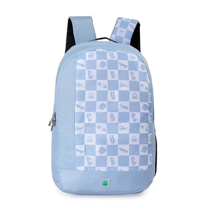 UNITED COLORS OF BENETTON Reign Unisex Polyster 25L School Backpack Light Blue