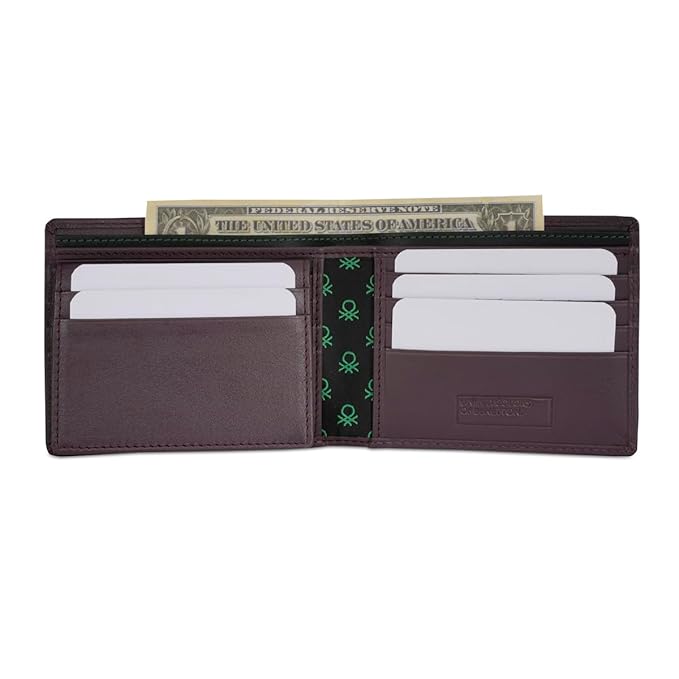 United Colors OF Benetton Davide Men Passcase Wallet - Wine