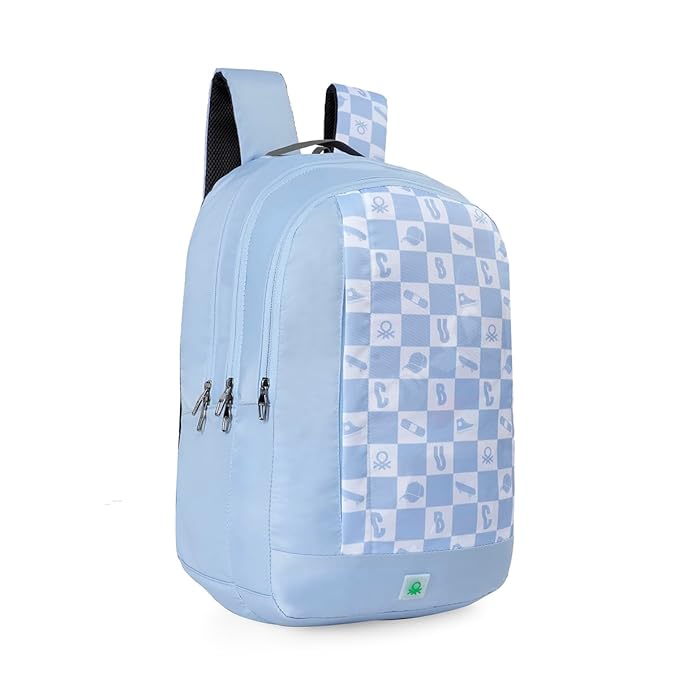 UNITED COLORS OF BENETTON Reign Unisex Polyster 25L School Backpack Light Blue