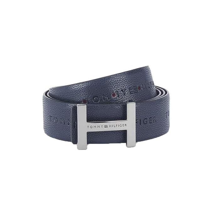 Tommy Hilfiger Avignon Leather Reversible Belt Navy+Wine