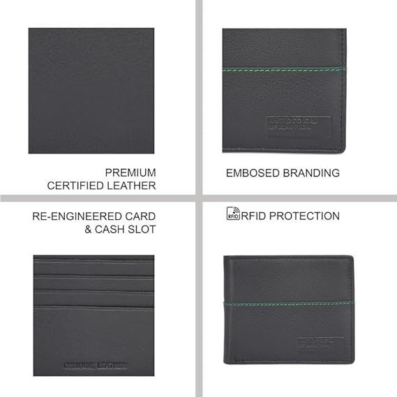 UNITED COLORS OF BENETTON Guntero Leather Multicard Coin Wallet- Black