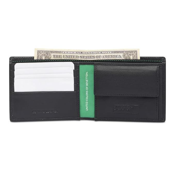 United Colors OF Benetton Men Tuxis Global Coin Wallet - Black