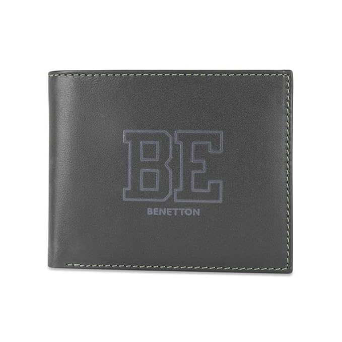 United Colors OF Benetton Valen Leather Global Coin Wallet for Men - Black