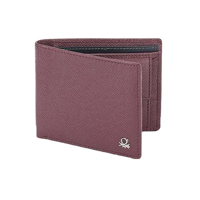 United Colors OF Benetton Novara Leather Global Coin Wallet for Men - Wine