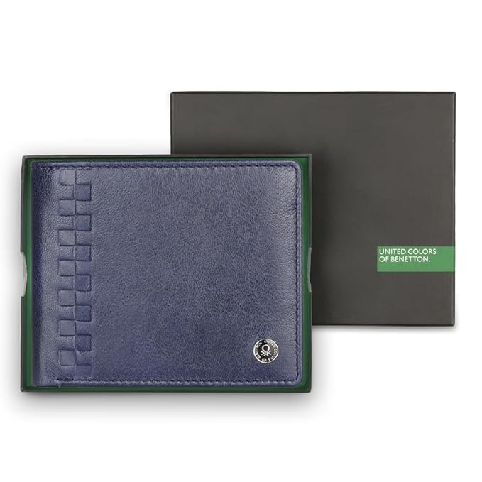 United Colors OF Benetton Camrin Leather Global Coin Wallet for Men - Navy