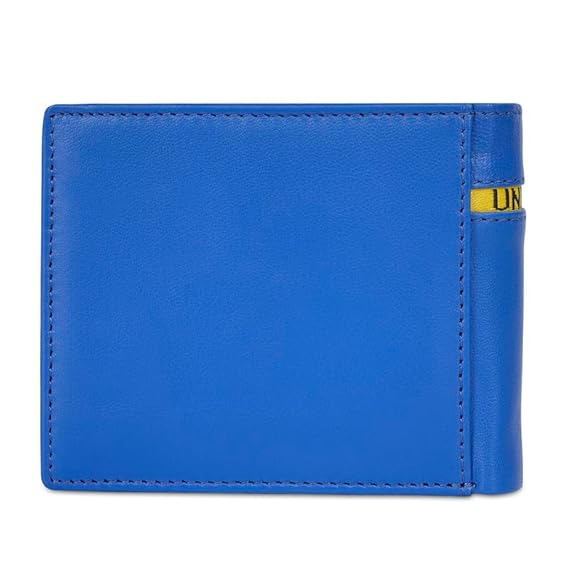 United Colors OF Benetton Fynn Leather Passcase Wallet- Blue