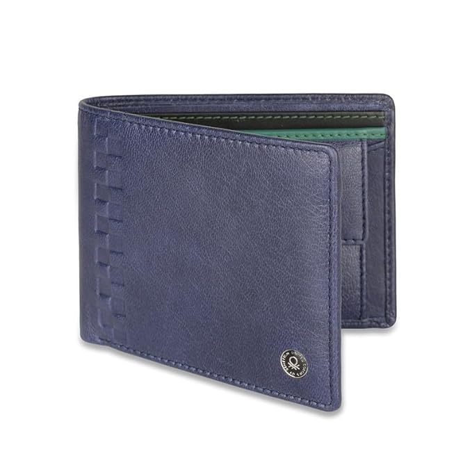 United Colors OF Benetton Camrin Leather Global Coin Wallet for Men - Navy