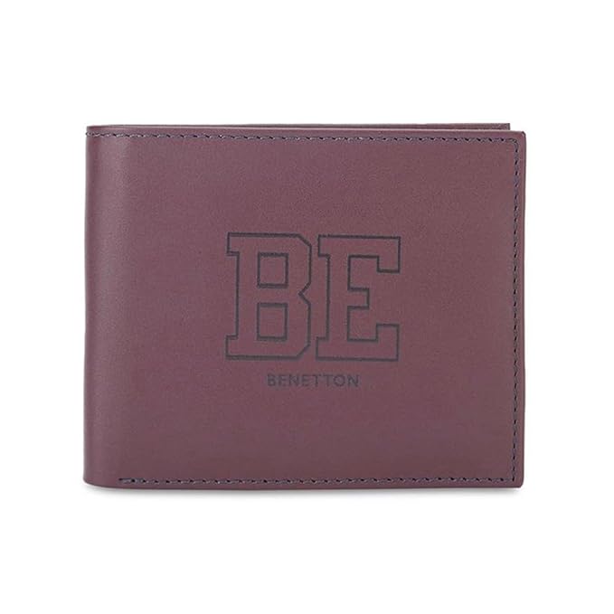 United Colors OF Benetton Valen Leather Global Coin Wallet for Men - Wine