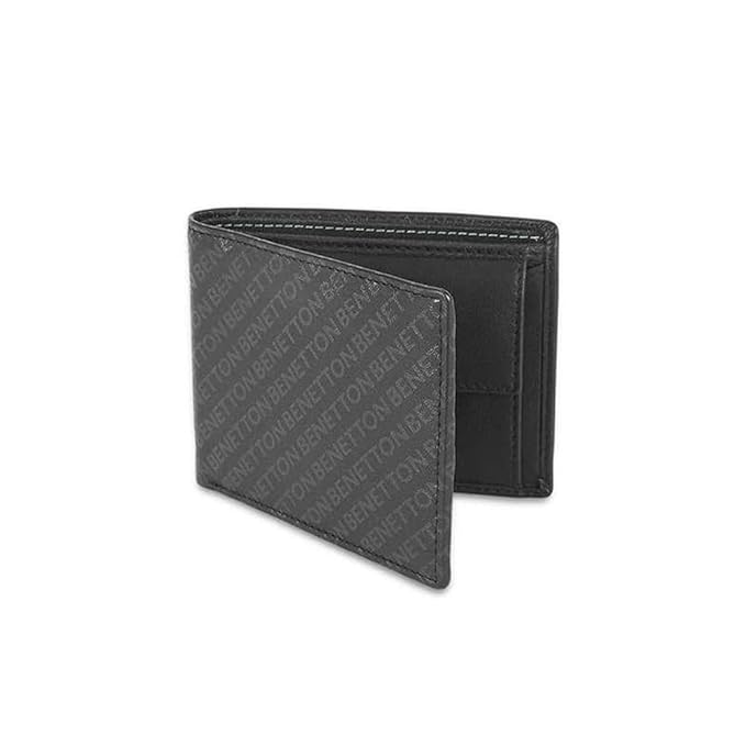 United Colors OF Benetton Nolen Leather Global Coin Wallet for Men - Black,