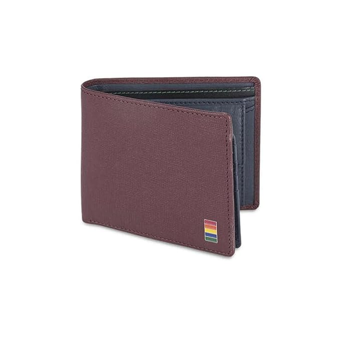 United Colors oF Benetton Roan Leather Multicard Coin Wallet for Men - Wine