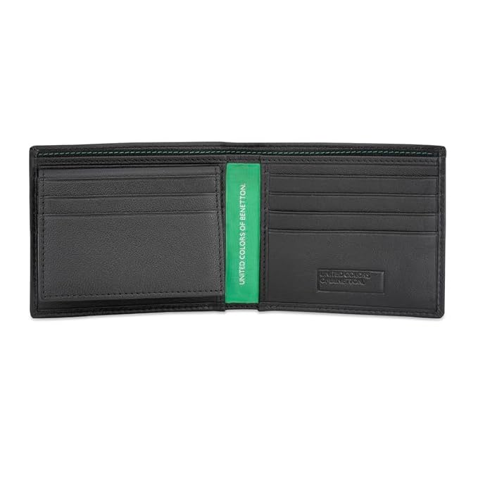 United Colors OF Benetton Genaro Men Passcase Wallet - Black