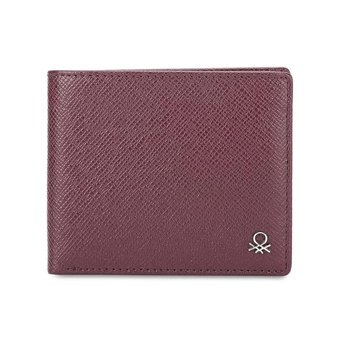 United Colors OF Benetton Novara Leather Global Coin Wallet for Men - Wine