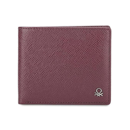 United Colors OF Benetton Novara Leather Global Coin Wallet for Men - Wine