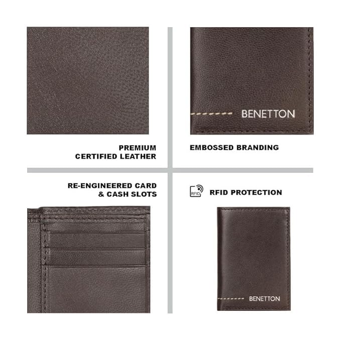 United Colors oF Benetton  Chellis Men Trifold Wallet - Brown