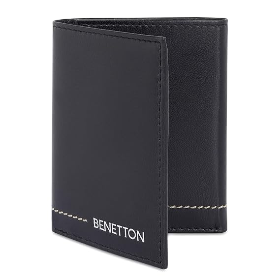 United Colors oF Benetton Chellis Men Trifold Wallet - Black