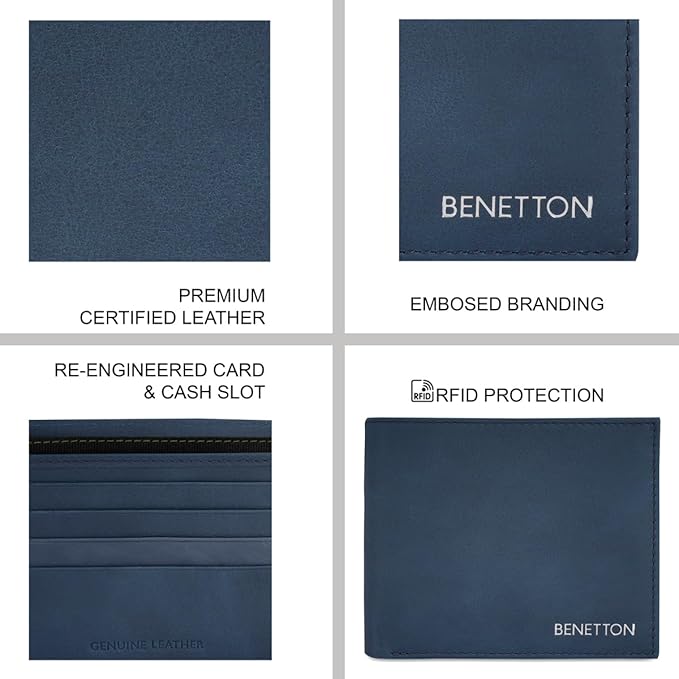 United Colors Of Benetton Corso Men Global Coin Wallet - Navy