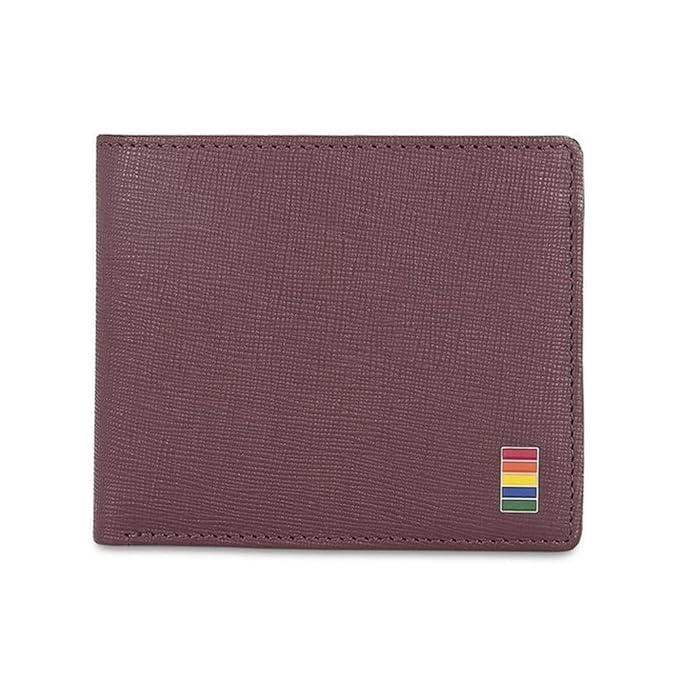 United Colors oF Benetton Roan Leather Multicard Coin Wallet for Men - Wine