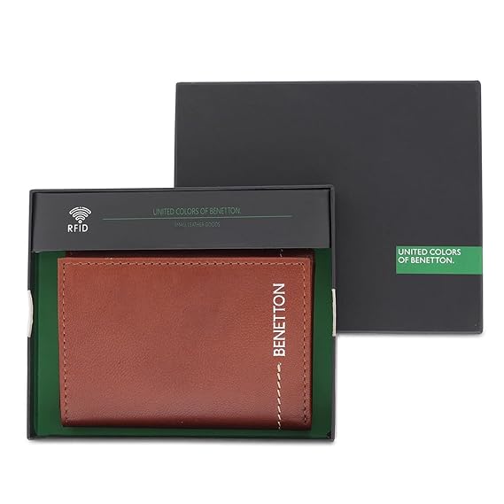 United Colors oF Benetton Chellis Men Trifold Wallet - Tan