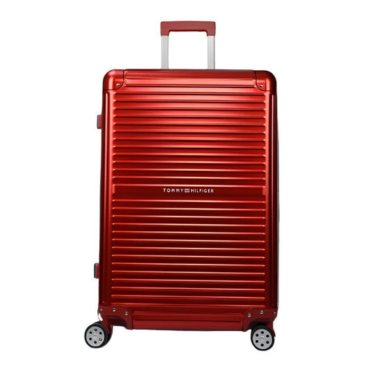 Tommy Hilfiger Titanium Series Aluminum Hard Luggage Red