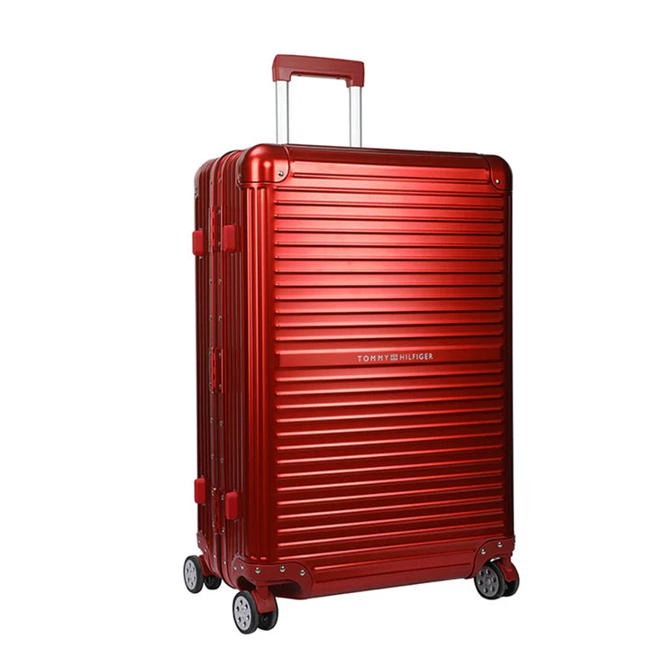 Tommy Hilfiger Titanium Series Aluminum Hard Luggage Red