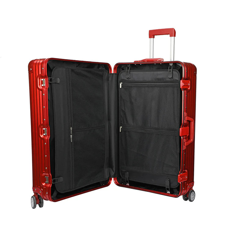 Tommy Hilfiger Titanium Series Aluminum Hard Luggage Red