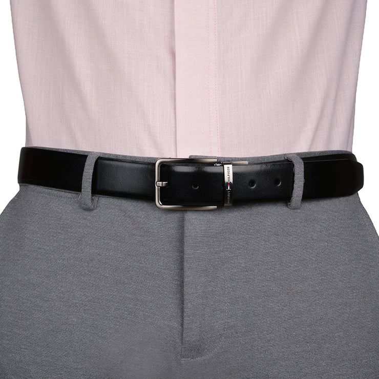 Tommy Hilfiger Troy Men Leather Reversible Belt Black+Wine