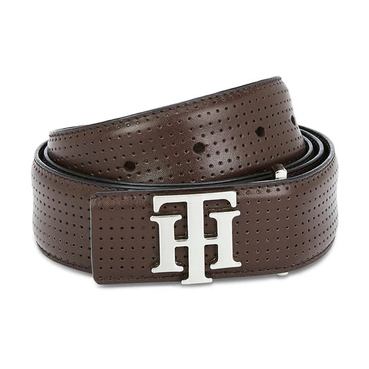 Tommy Hilfiger Darius Men's Textured Leather Belt Brown