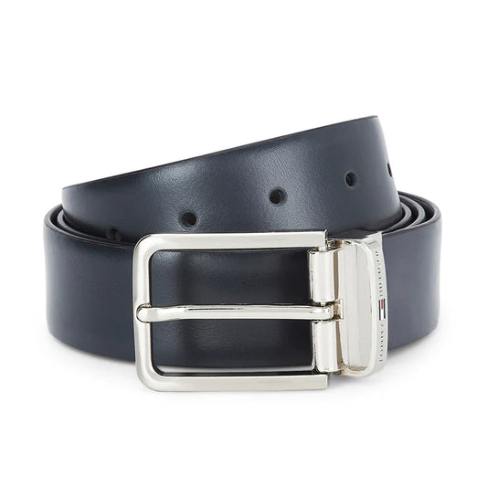 Tommy Hilfiger Fresno Plus Men's Formal Leather Belt Navy+Brown