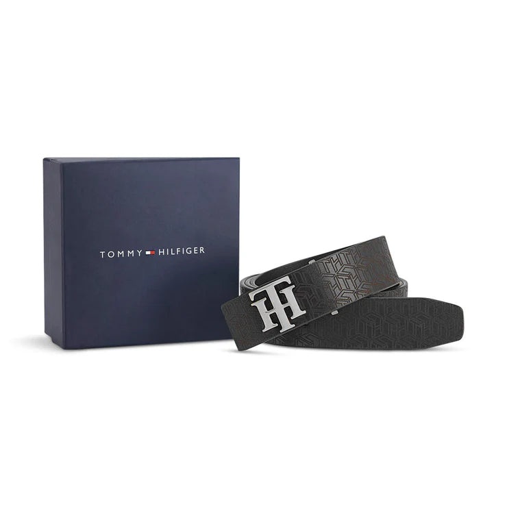 Tommy Hilfiger Fisher Men's Leather Belt Black