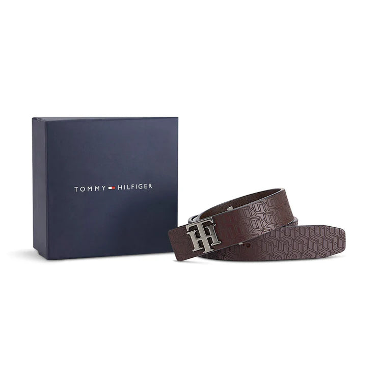 Tommy Hilfiger Fisher Men's Leather Belt Brown