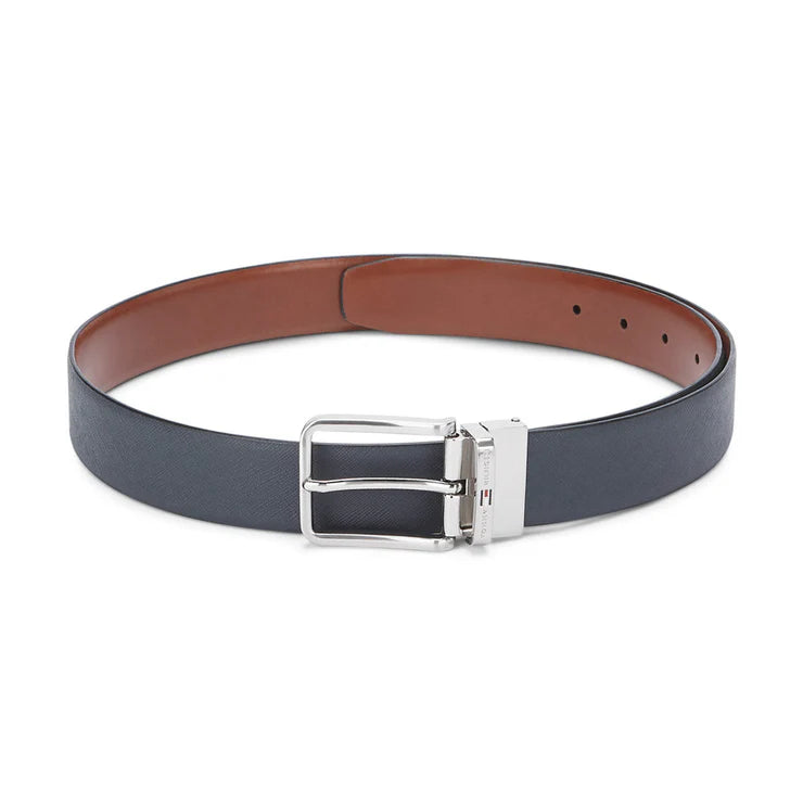 Tommy Hilfiger Talladega Men's Leather Reversible Belt Navy+Tan