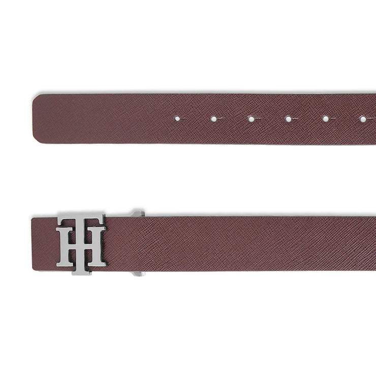 Tommy Hilfiger Filson Textured Men's Leather Belt Brown