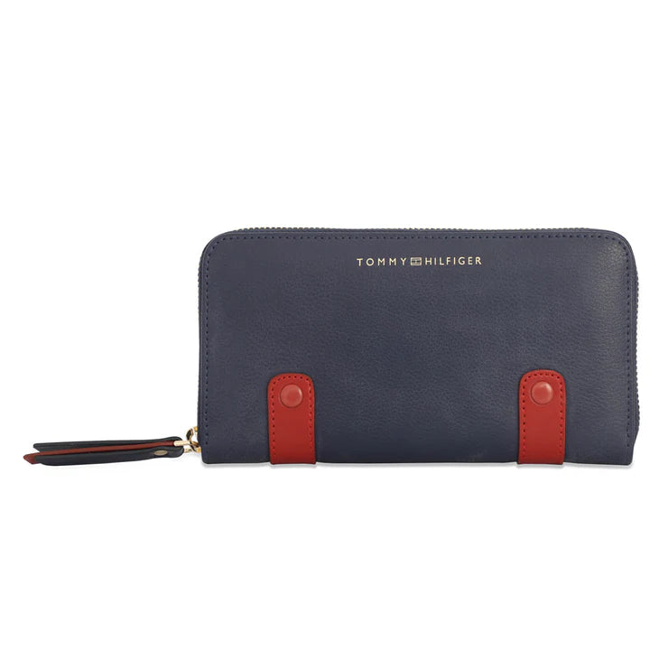 Tommy Hilfiger Omaha Women's Genuine Leather Wallet Navy