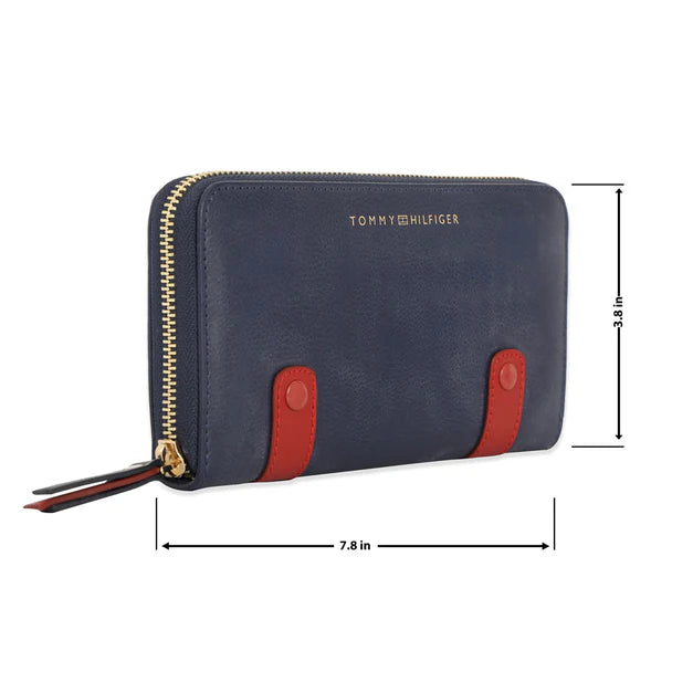 Tommy Hilfiger Omaha Women's Genuine Leather Wallet Navy