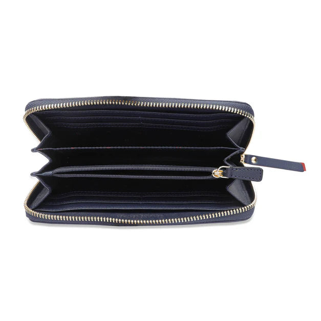 Tommy Hilfiger Omaha Women's Genuine Leather Wallet Navy