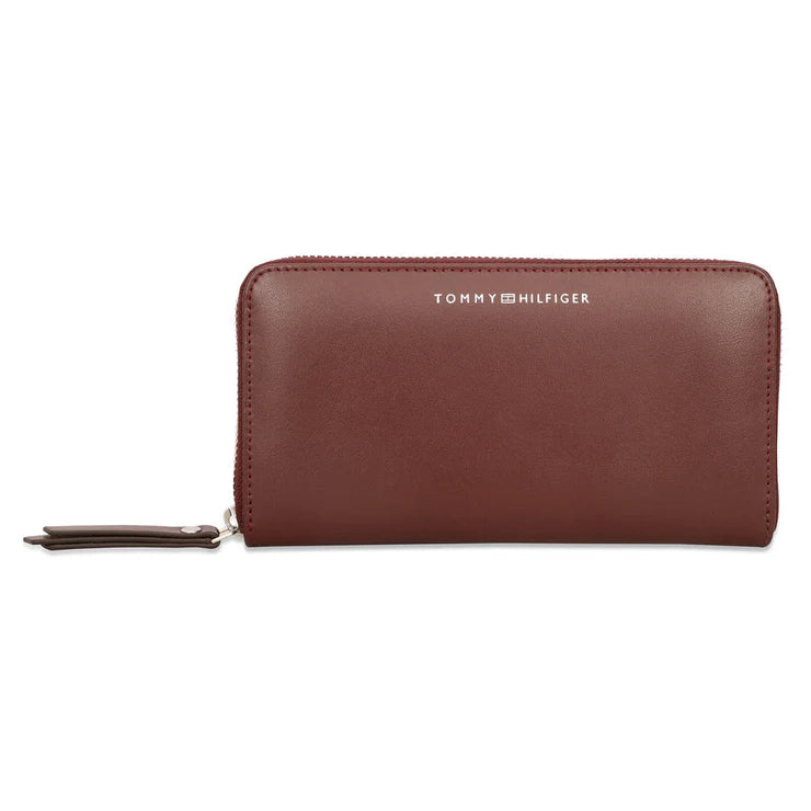 Tommy Hilfiger Ontario Women's Leather Zip Around Wallet Burgundy