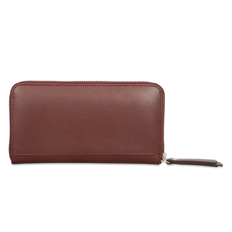 Tommy Hilfiger Ontario Women's Leather Zip Around Wallet Burgundy