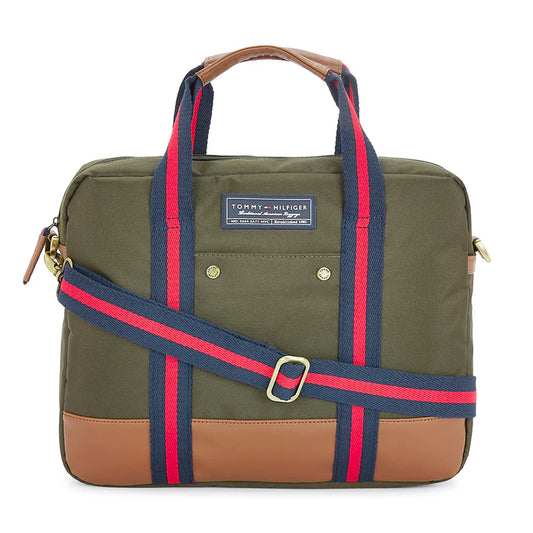 Tommy Hilfiger Franklin Professional Plus Water Resistant Unisex Business Case Olive