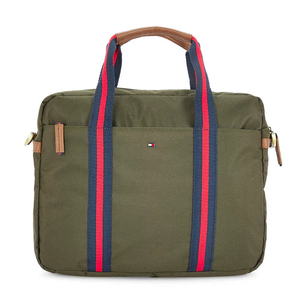 Tommy Hilfiger Franklin Professional Plus Water Resistant Unisex Business Case Olive