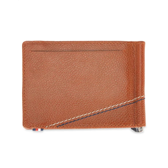 Tommy Hilfiger Adriel Men's Leather Moneyclip Wallet Tan