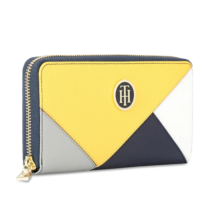 Tommy Hilfiger Natalee Women's Leather Zip Around Wallet Yellow