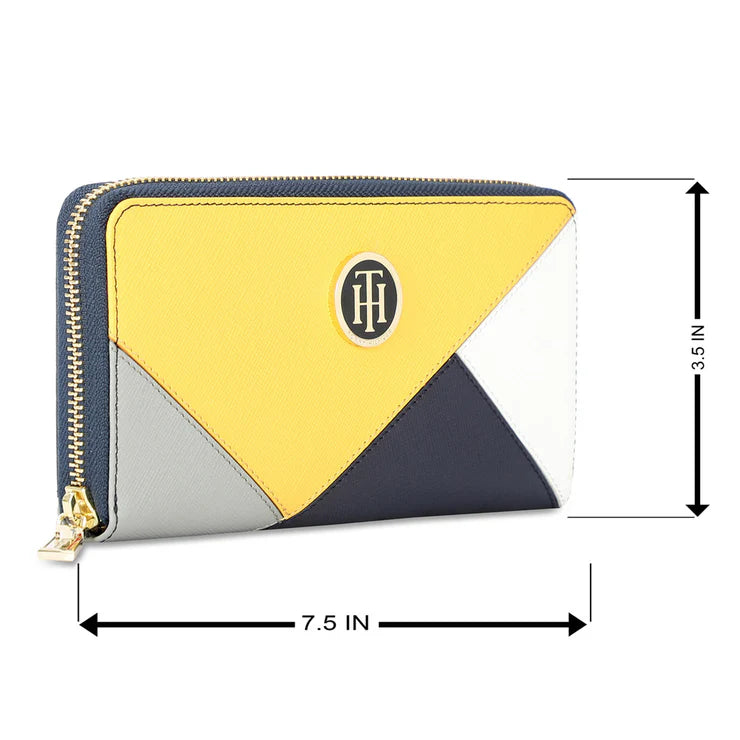 Tommy Hilfiger Natalee Women's Leather Zip Around Wallet Yellow