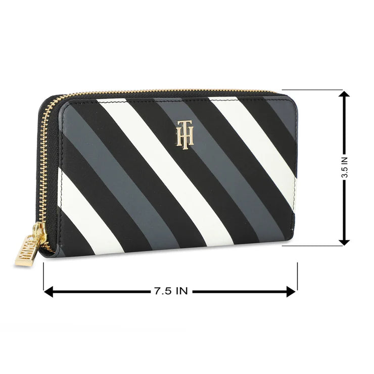 Tommy Hilfiger Rosa Women's Leather Zip Around Wallet Black