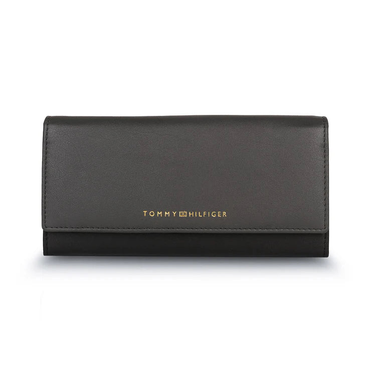 Tommy Hilfiger Taliyah Women's Leather Flap Wallet Grey