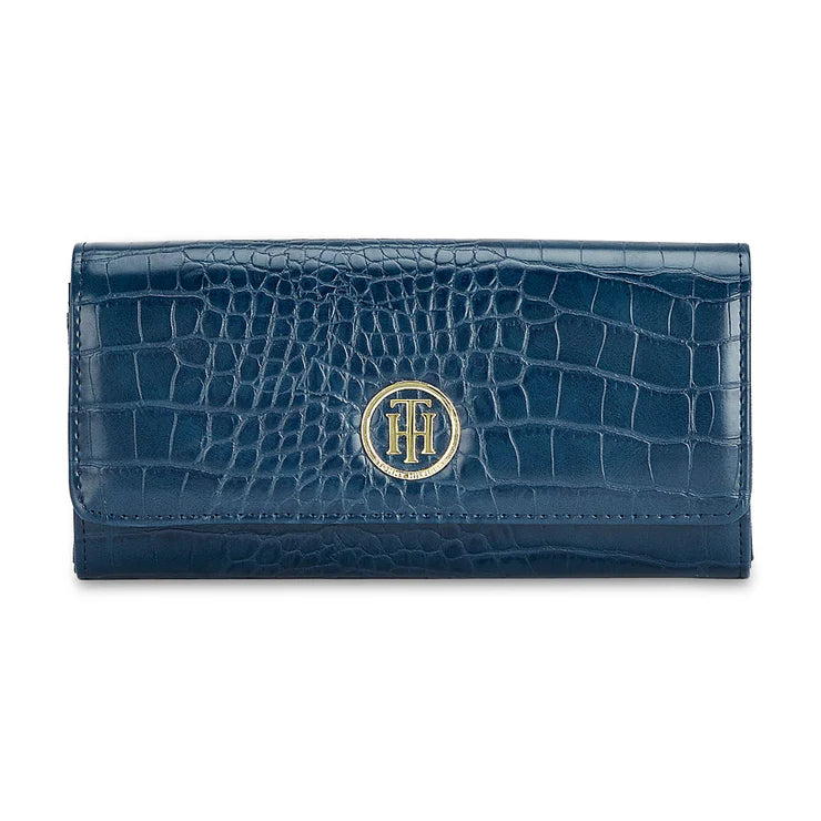 Tommy Hilfiger Jocelyn Plus Women's Vegan Textured Leather Wallet Navy