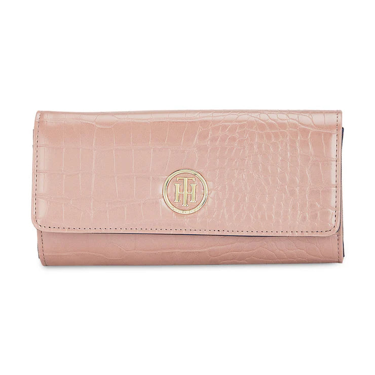 Tommy Hilfiger Jocelyn Plus Women's Vegan Textured Leather Wallet Salmon Pink