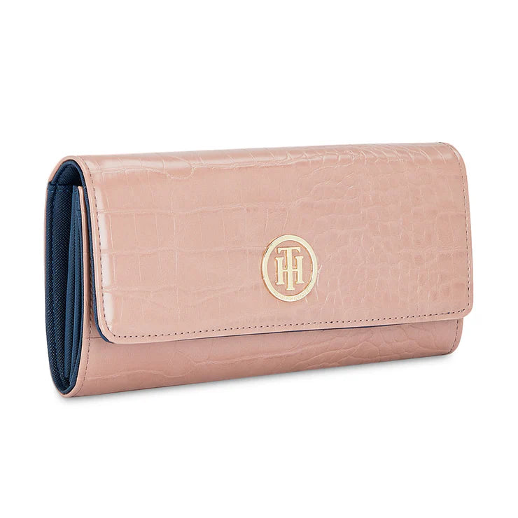 Tommy Hilfiger Jocelyn Plus Women's Vegan Textured Leather Wallet Salmon Pink