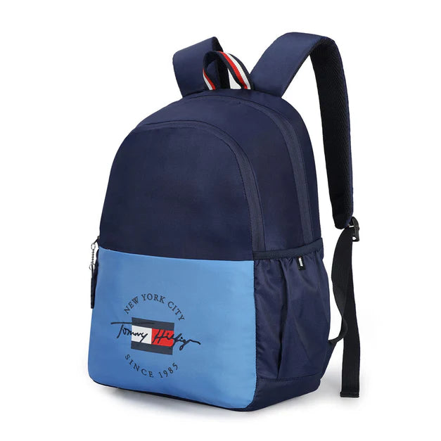 Tommy Hilfiger Milo Unisex Water-Resistant Laptop Backpack Navy+Light Blue