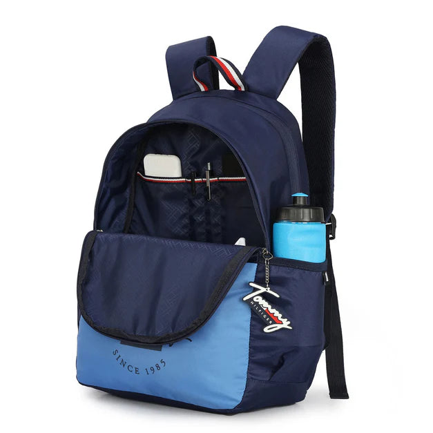 Tommy Hilfiger Milo Unisex Water-Resistant Laptop Backpack Navy+Light Blue